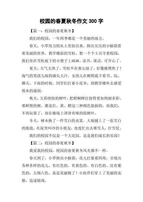 校园的春夏秋冬作文300字
