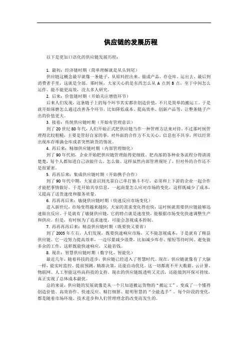 供应链的发展历程