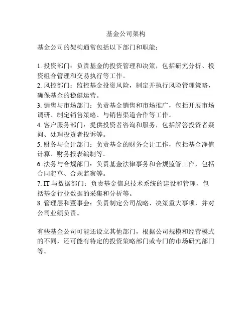 基金公司架构