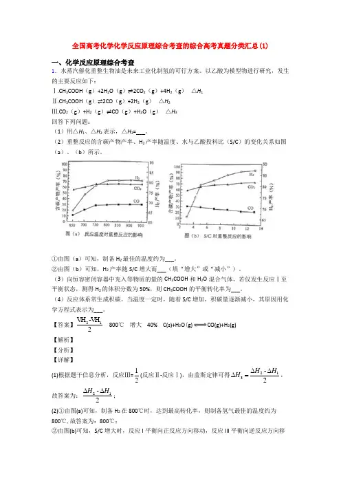 全国高考化学化学反应原理综合考查的综合高考真题分类汇总(1)
