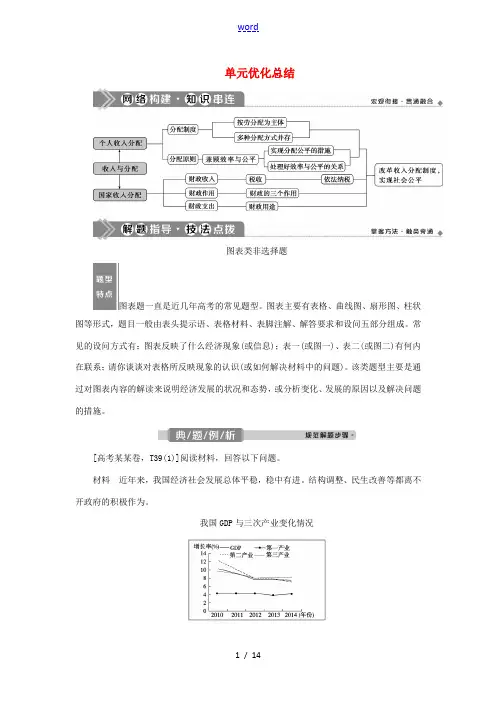 (选考)新高考政治一轮复习 经济生活 第三单元 收入与分配 3 单元优化总结教学案-人教版高三全册政