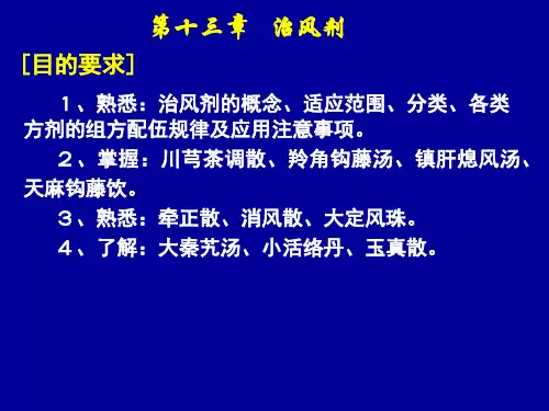 《方剂学》PPT课件：13-治风剂