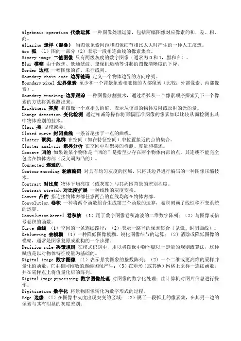 图像处理必备英文词汇
