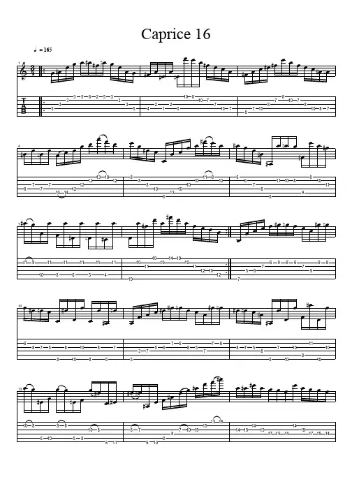 Paganini, Nicolo - Caprice 16 经典 吉他谱 五线谱对照六线谱.pdf