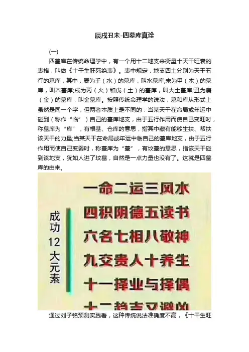 辰戌丑未-四墓库真诠