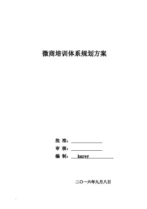 微商培训体系规划与方案(精品)