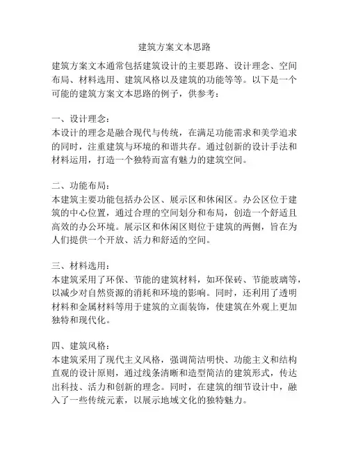 建筑方案文本思路