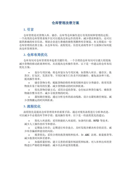仓库管理改善方案