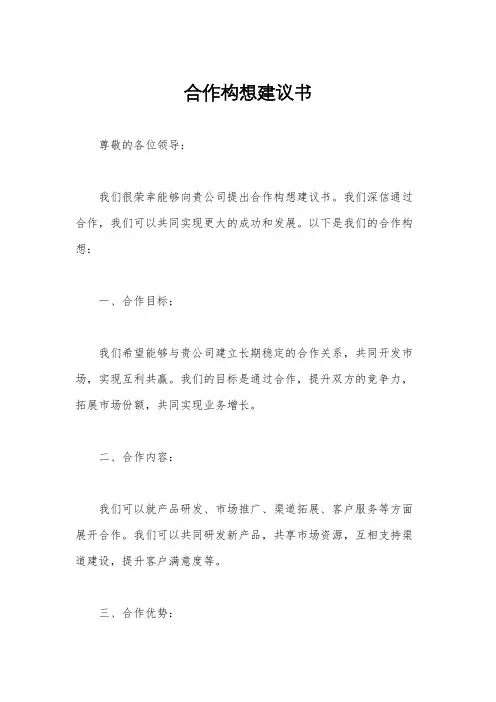 合作构想建议书
