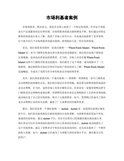市场利基者案例