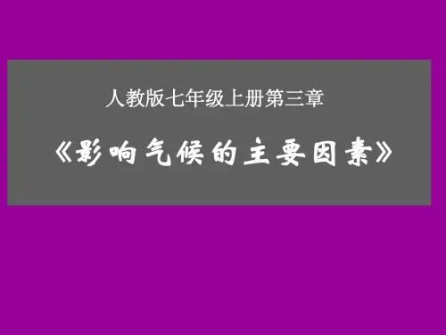 影响气候的因素说课