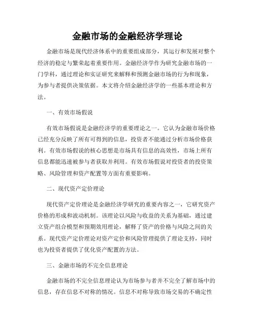 金融市场的金融经济学理论