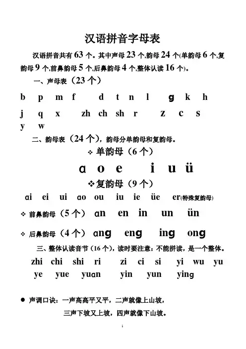 汉语拼音字母表