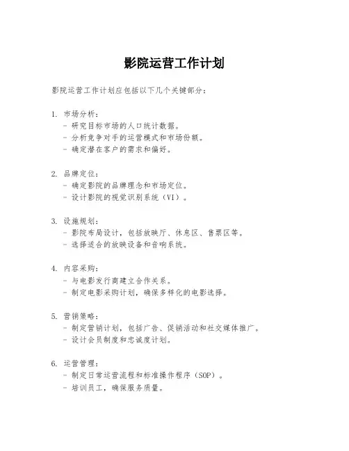 影院运营工作计划