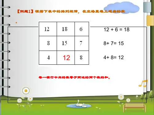 小学四年级奥数举一反三寻找规律二ppt课件
