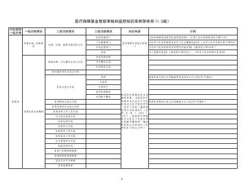 医疗保障基金智能审核和监控知识库框架体系(1