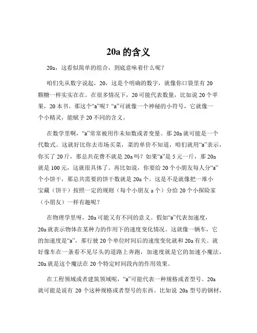 20a的含义
