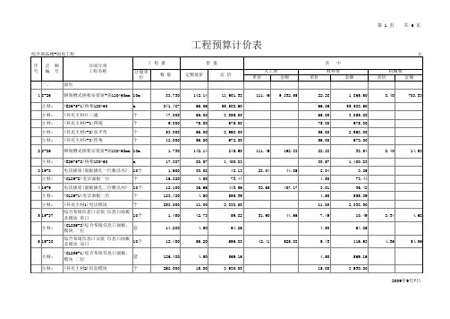 弱电工程预算实用表格【实用资料】.xls