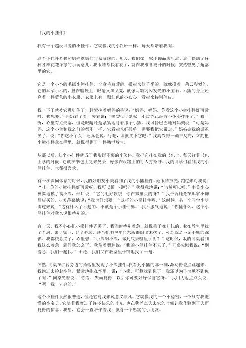 我的小挂件作文