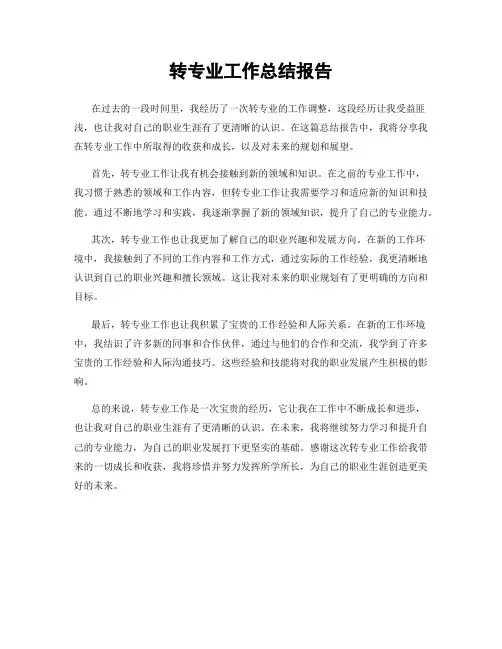 转专业工作总结报告