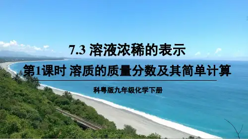 《溶质的质量分数及其简单计算》PPT课件【精品】科粤版