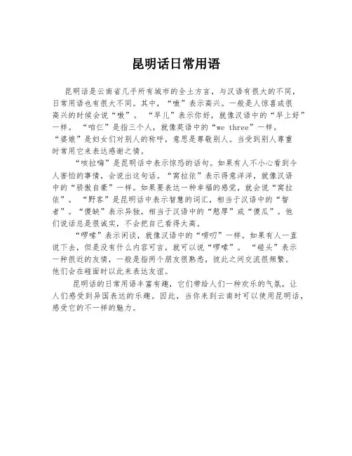 昆明话日常用语