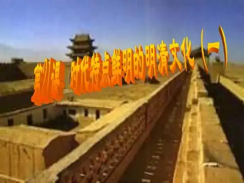 时代特点鲜明的明清文化(一)