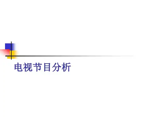 电视节目分析培训教材
