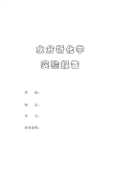 水分析化学实验报告模版