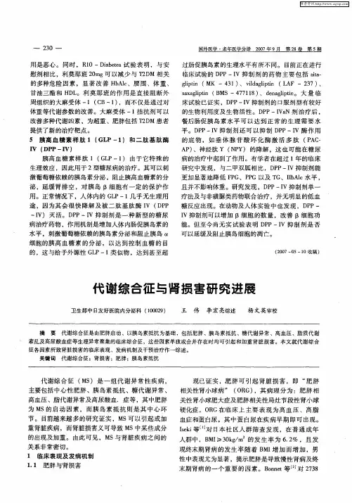 代谢综合征与肾损害研究进展