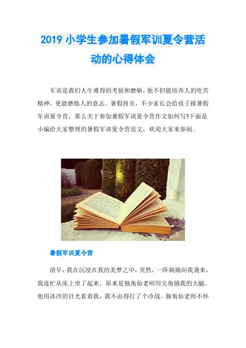 2019小学生参加暑假军训夏令营活动的心得体会