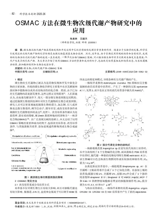 OSMAC方法在微生物次级代谢产物研究中的应用