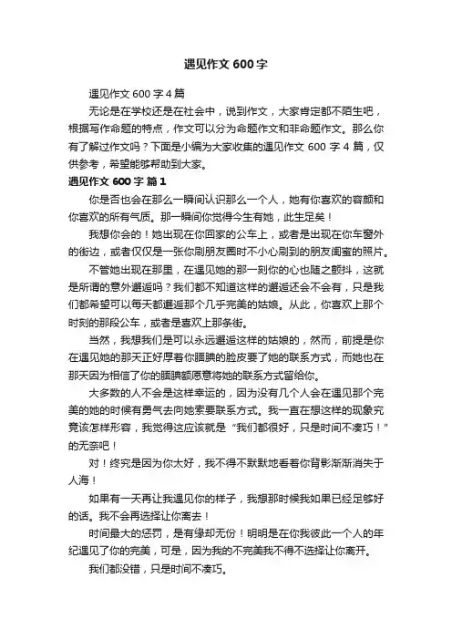 遇见作文600字4篇