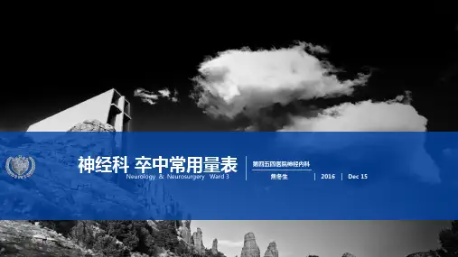 卒中常用量表PPT参考幻灯片