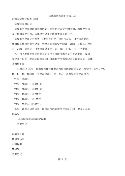 防爆、防护等级-防爆等级与防护等级-426