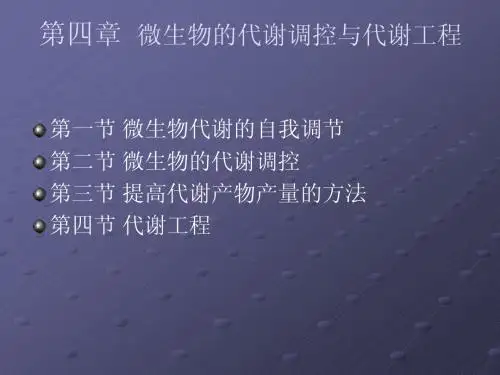 第四章  微生物的代谢调控与代谢