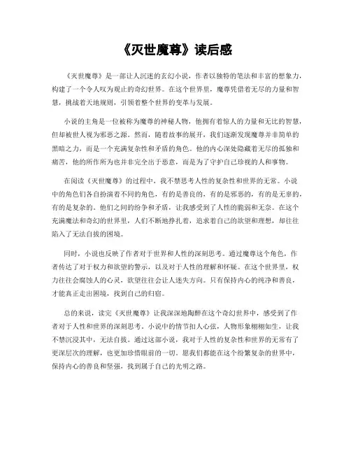 《灭世魔尊》读后感