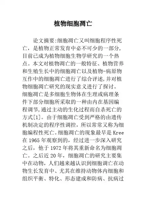 植物细胞凋亡