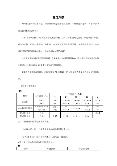 管道焊接知识及拍片比例表