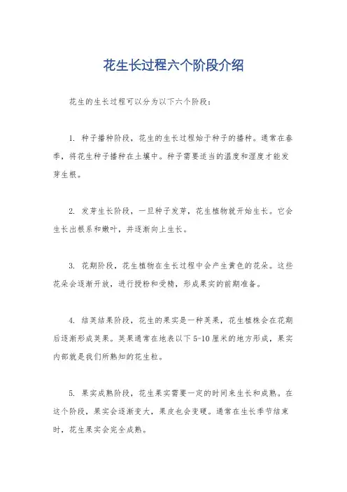 花生长过程六个阶段介绍