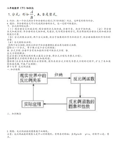 初中数学八年级下册知识点及公式总结大全(人教版)