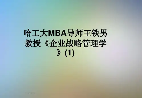 哈工大MBA导师王铁男教授《企业战略管理学》(1)