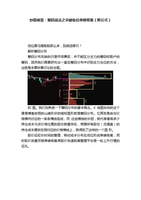 炒股秘笈：筹码战法之突破低位单峰密集（附公式）