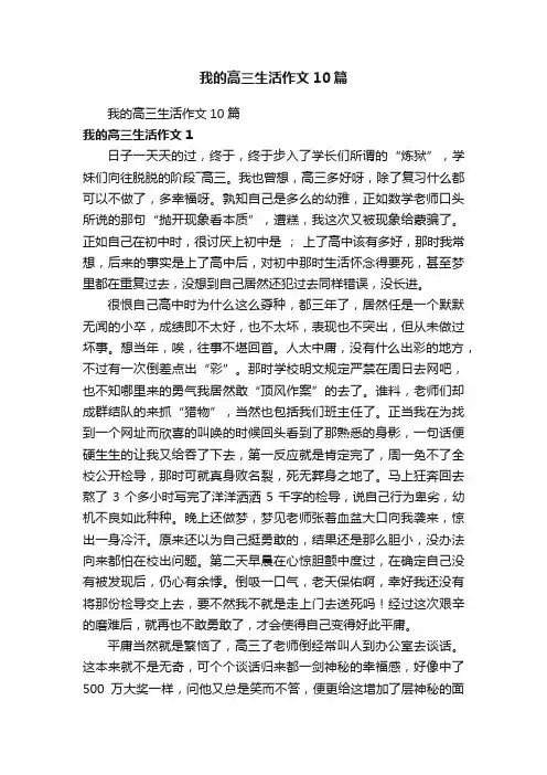 我的高三生活作文10篇