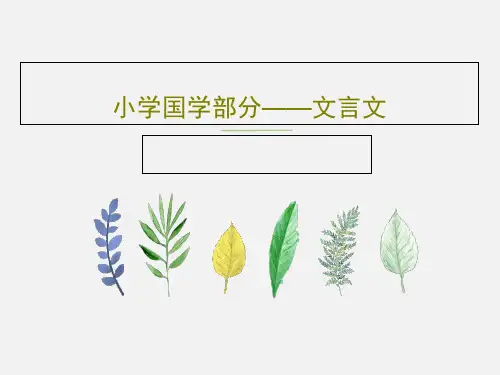 小学国学部分——文言文PPT25页