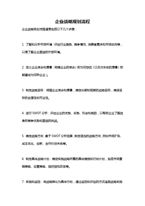 企业战略规划流程