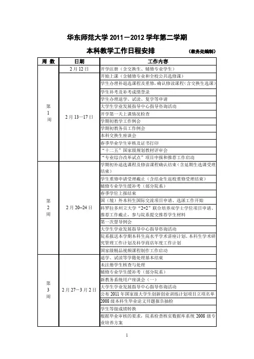华东师范大学2012012学年第二学期