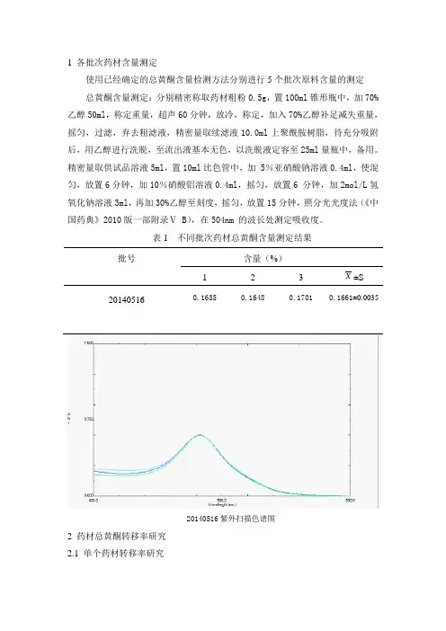总黄酮测定含量