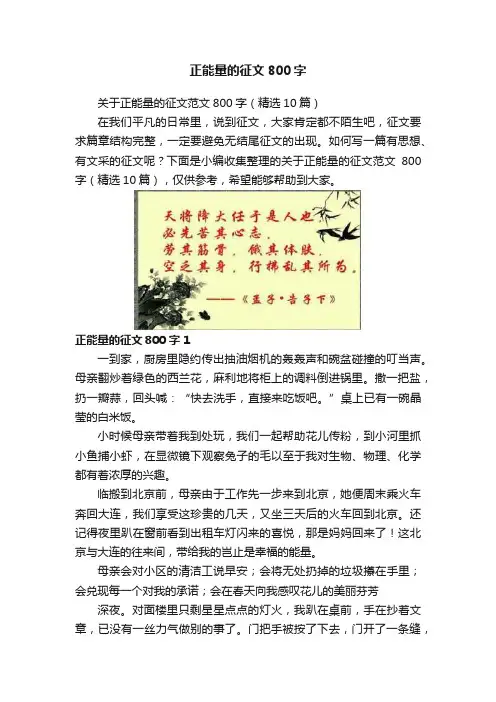 正能量的征文800字