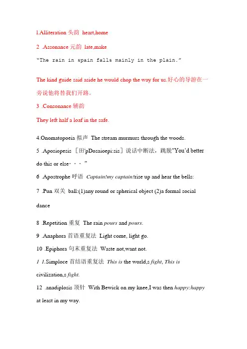 大学英语修辞整理及例子
